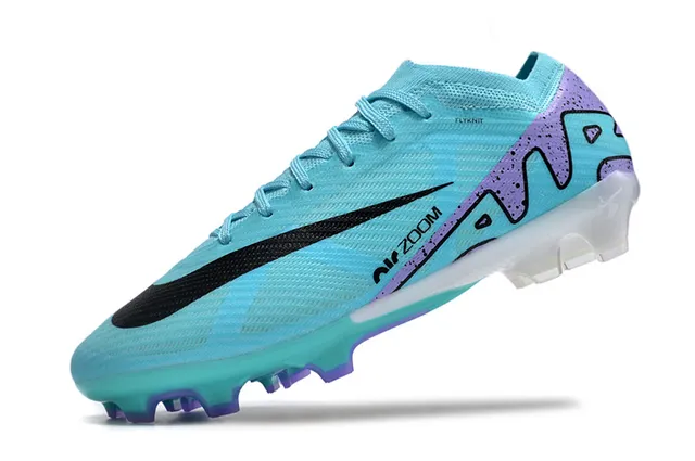 Nike Mercurial Vapor Blue Purple Flyknit Upper Asymmetric Lacing Firm-Ground Soccer Shoes 3