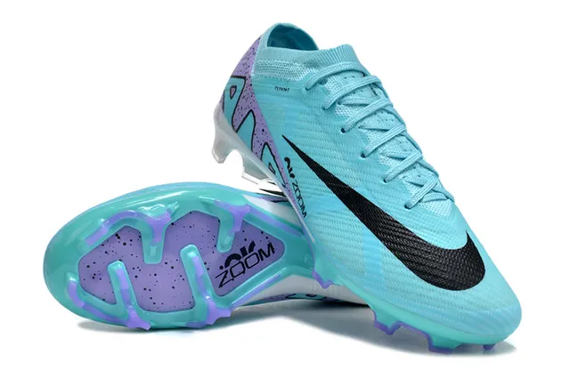 Nike Mercurial Vapor Blue Purple Flyknit Upper Asymmetric Lacing Firm-Ground Soccer Shoes 4