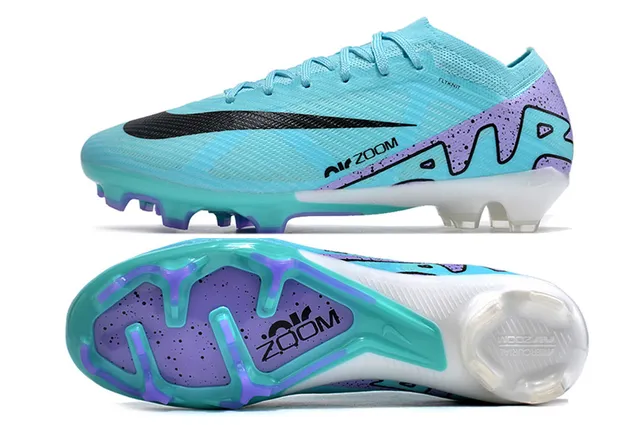 Nike Mercurial Vapor Blue Purple Flyknit Upper Asymmetric Lacing Firm-Ground Soccer Shoes 6