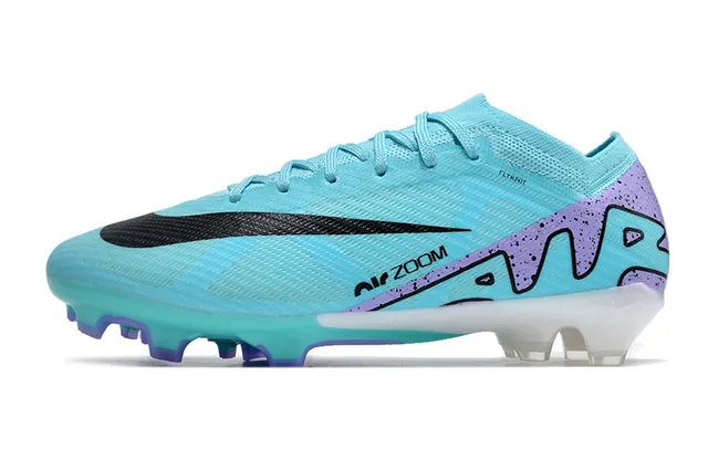 Nike Mercurial Vapor Blue Purple Flyknit Upper Asymmetric Lacing Firm-Ground Soccer Shoes 7