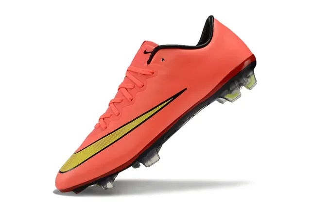 Nike Mercurial Vapor Chaussures de football orange et néon jaune pour terrain ferme 3