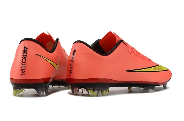 Nike Mercurial Vapor Chaussures de football orange et néon jaune pour terrain ferme 5