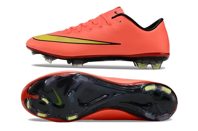 Nike Mercurial Vapor Chaussures de football orange et néon jaune pour terrain ferme 6