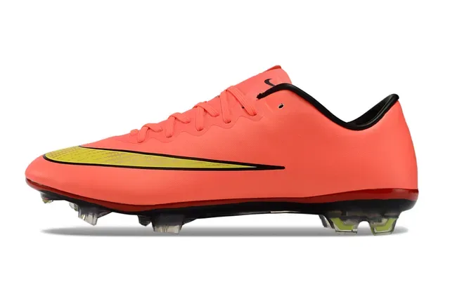 Nike Mercurial Vapor Chaussures de football orange et néon jaune pour terrain ferme 7