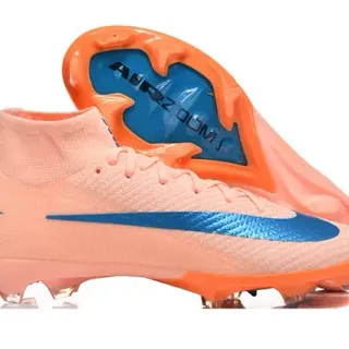 Nike Mercurial Vapor برتقالي أزرق عالي القطع Flyknit ربط غير متناظر Firm-Ground أحذية كرة القدم
