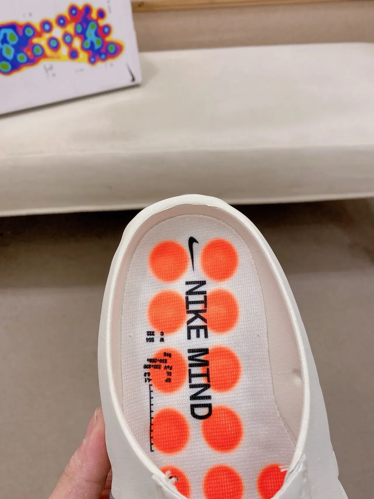 Nike Mind Orange White Molded Wavy Sole Perforated Strap Upper Slippers 6