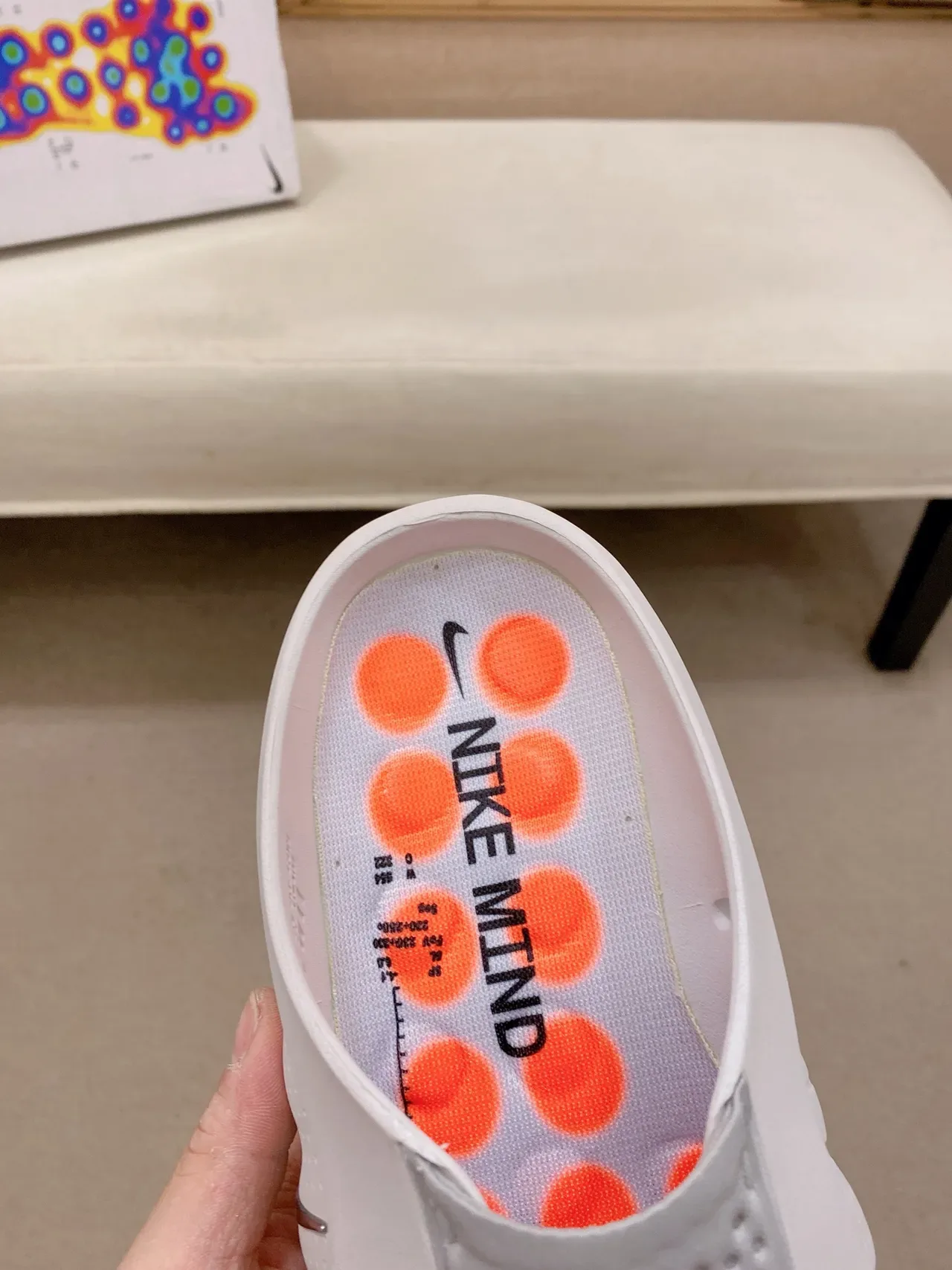 Nike Mind Orange White Molded Wavy Sole Perforated Strap Upper Slippers 7