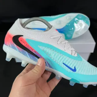 Nike Multicolor Blue Knit Upper Asymmetric Lacing Firm-Ground Soccer Shoes