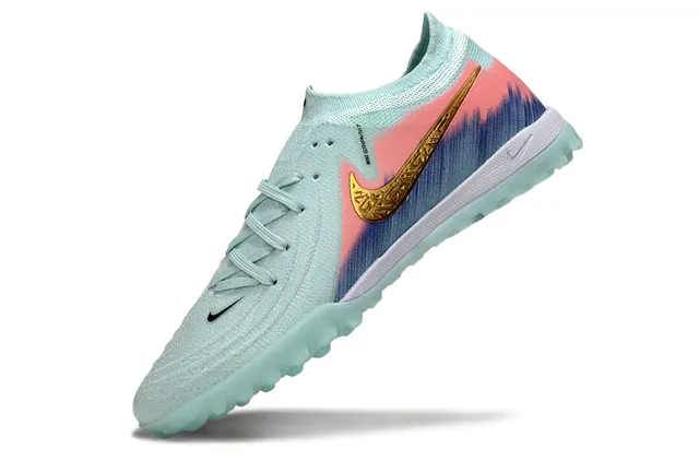 Nike Multicolor Gold Knit Upper Gradient Color Blocking Turf Soccer Shoes 3
