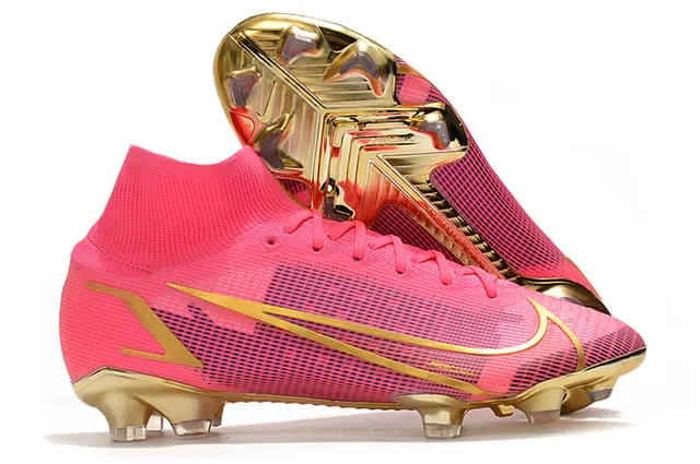 Nike Multicolor Rosa High-Cut Ajuste Dinámico Cuello Rejilla Parte Superior Firm-Ground Zapatos de Fútbol 7