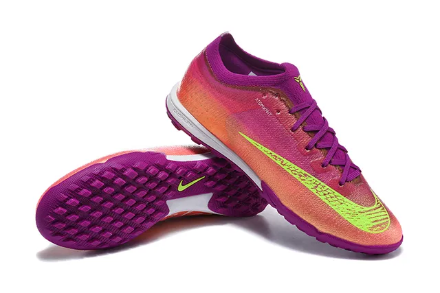 Nike أحذية كرة القدم للعشب متعددة الألوان بنفسجي منخفضة القطع مع الجزء العلوي الاصطناعي تدرج وردي إلى برتقالي من الخياطة 7