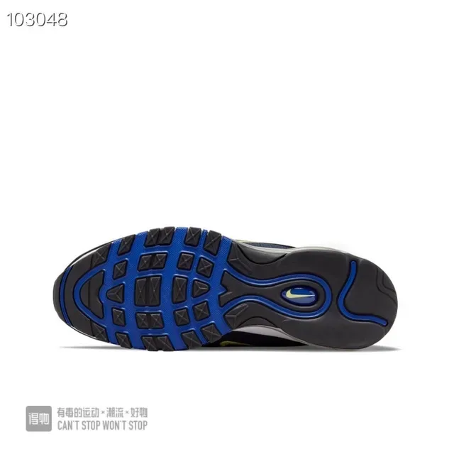 Nike Navy Black Sneakers Lifestyle avec Tige en Vagues Empilées et Amortissement d'Air Visible 5
