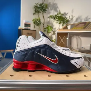 Nike Navy Red Shox Cushioning System Perforated Upper Lifestyle Sneakers