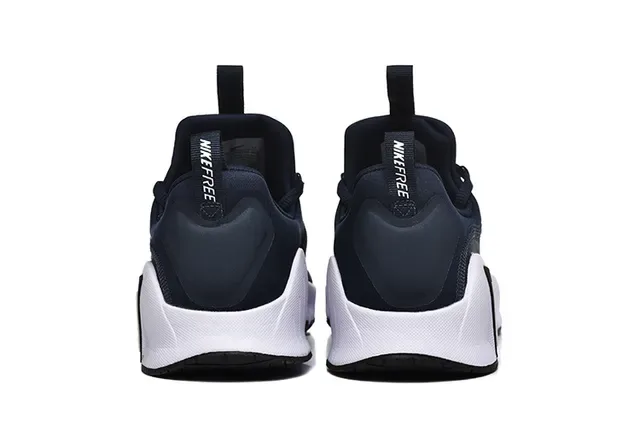 Nike Navy White Engineered Mesh Upper Sculpted Ribbed Midsole Running Shoes 3