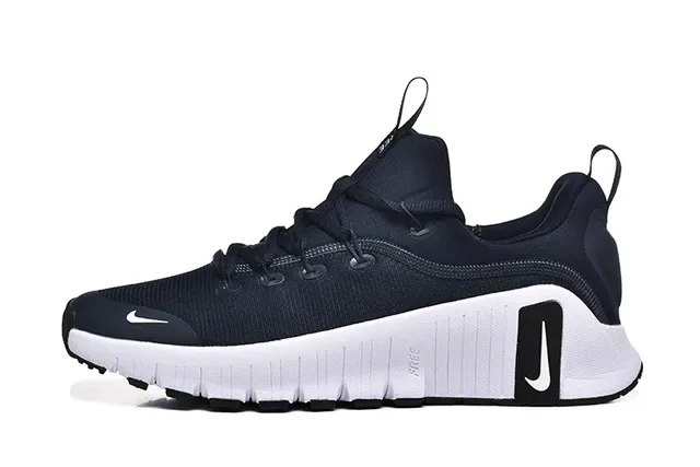Nike Navy White Engineered Mesh Upper Sculpted Ribbed Midsole Running Shoes 5