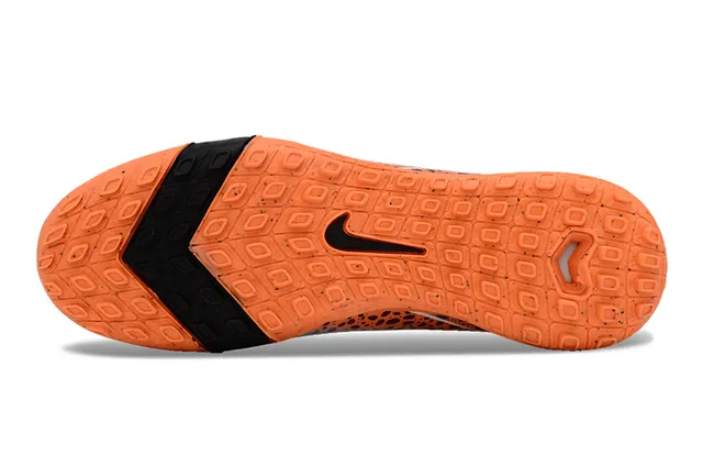 Nike Chaussures de Football Turf Orange Gris Collet Ajusté Cheville Asymétrique Superposition Synthétique 6
