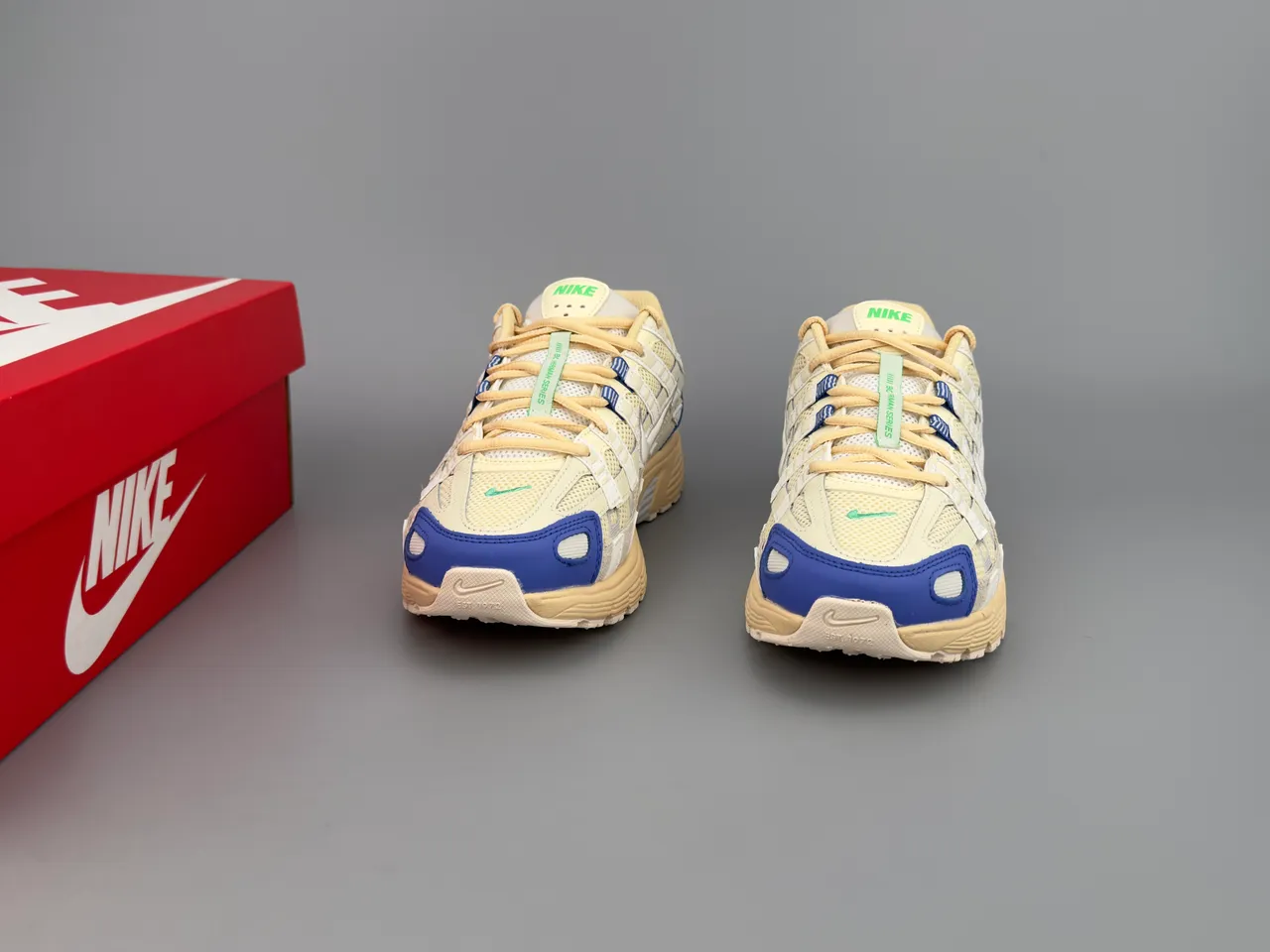 Nike P-6000 Beige Blue Gray Lifestyle Sneakers 3