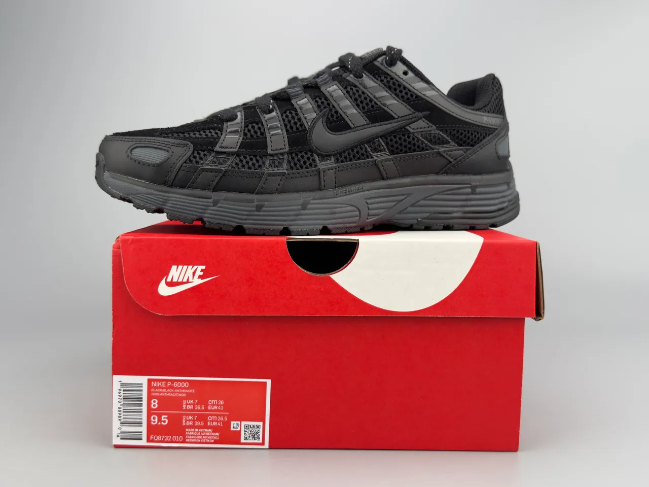 Nike P-6000 Black and Dark Gray Running Shoes 2