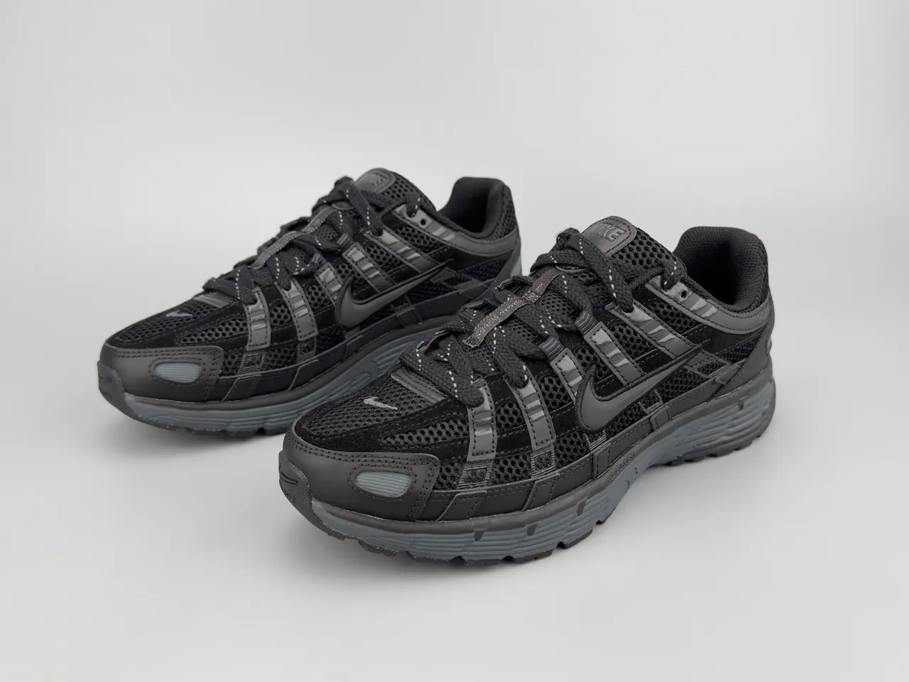 Nike P-6000 Black and Dark Gray Running Shoes 7