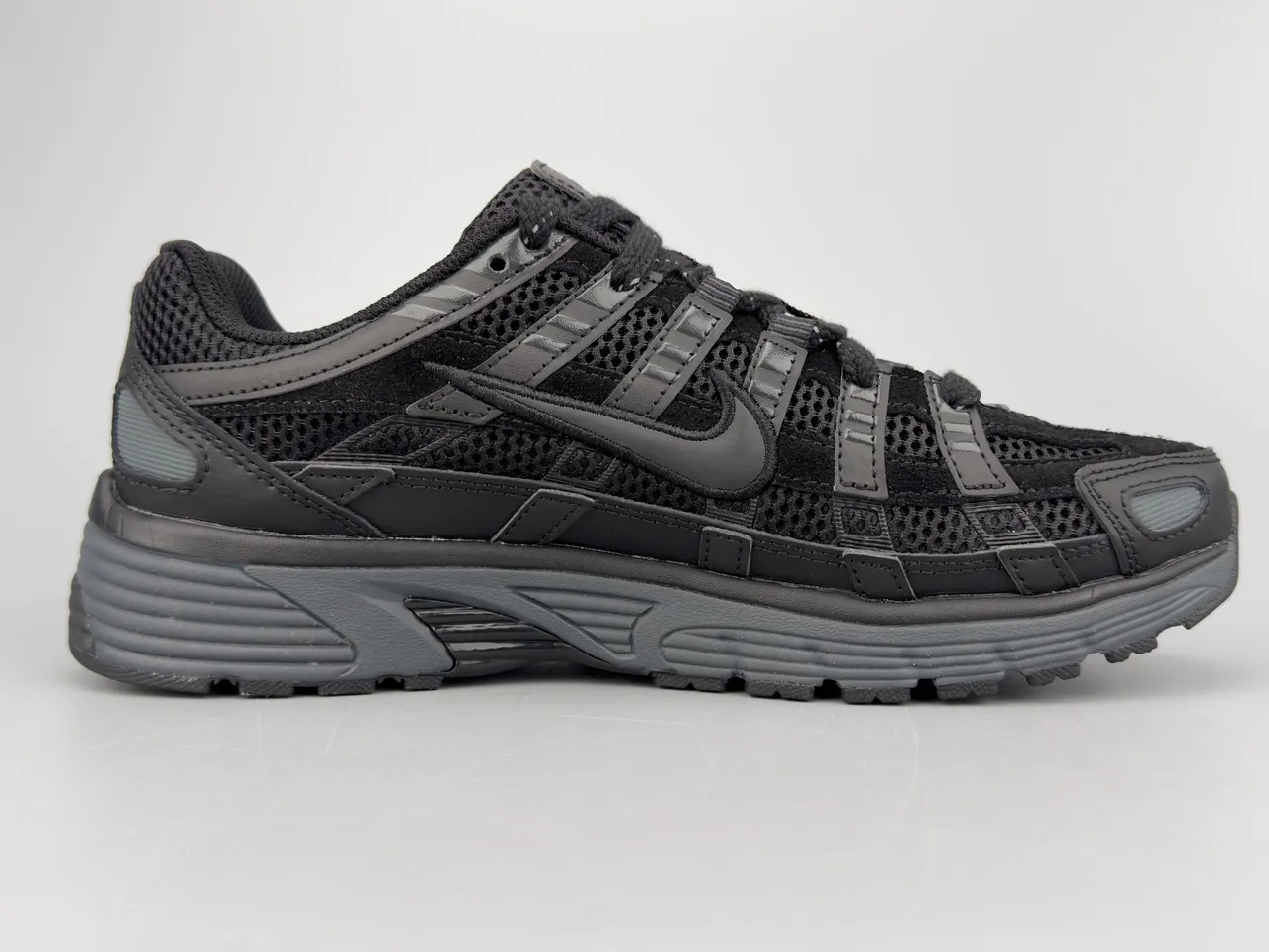 Nike P-6000 Black and Dark Gray Running Shoes 10