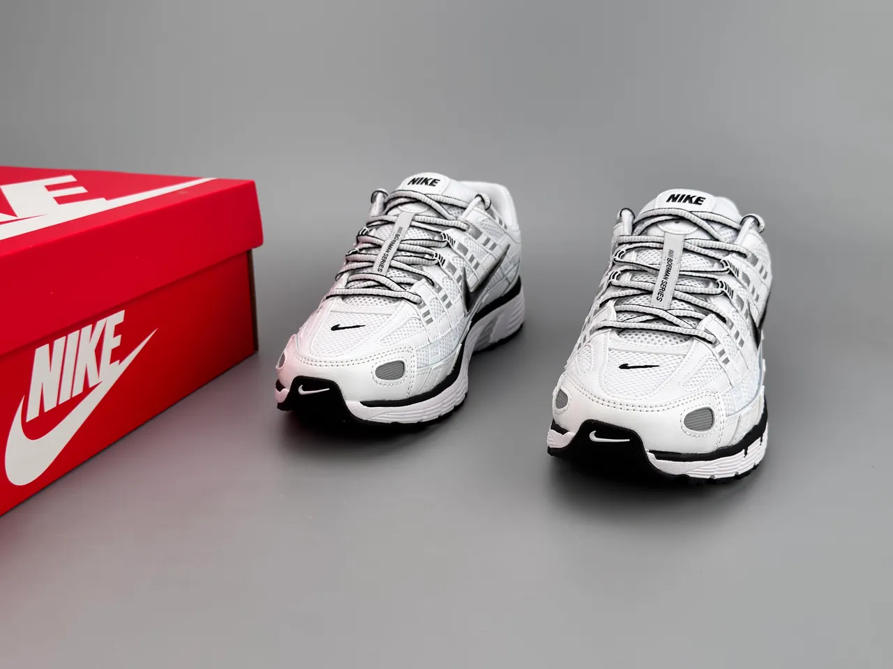 Nike P-6000 White Black Gray Running Shoes 3