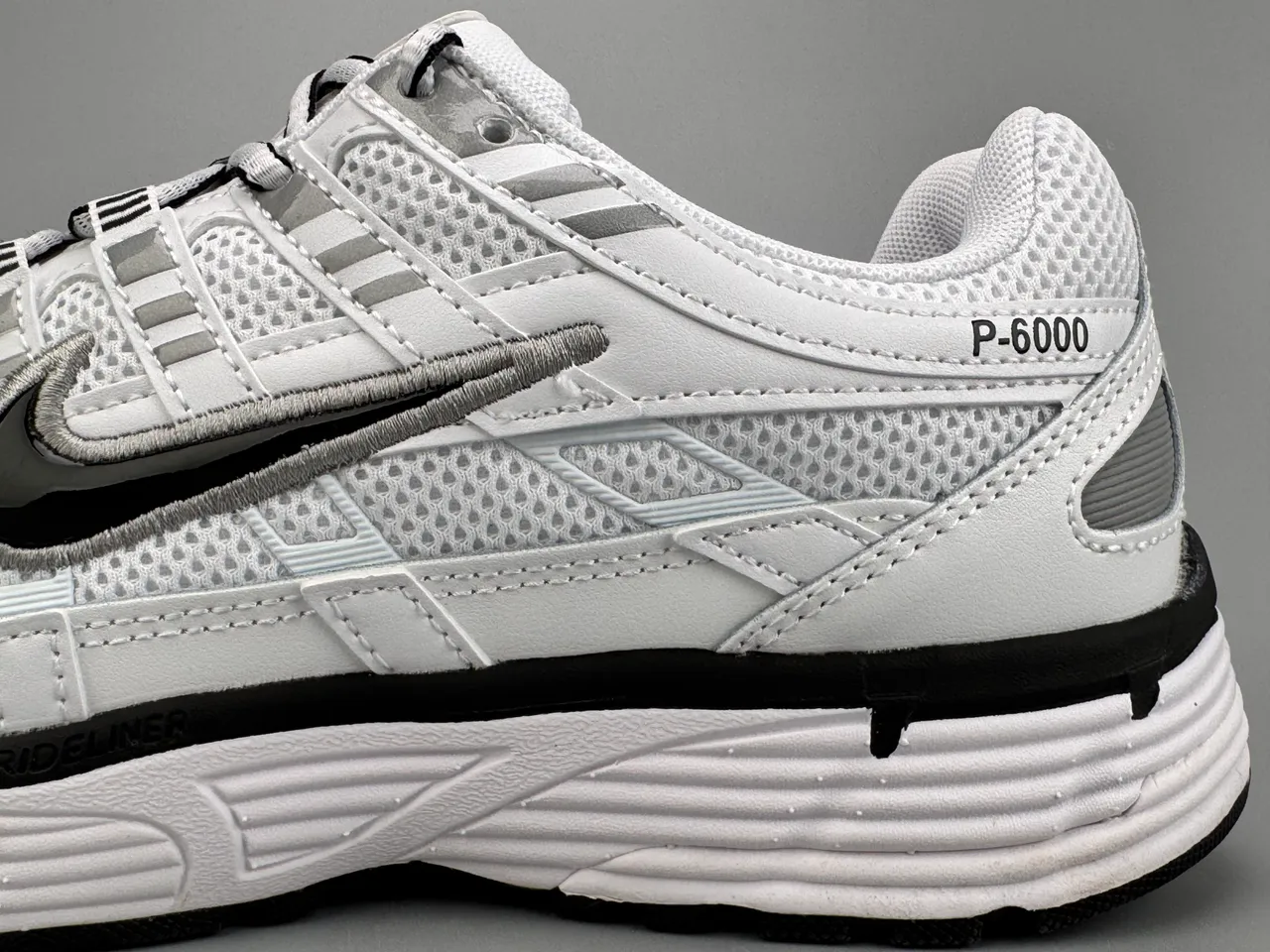 Nike P-6000 White Black Gray Running Shoes 7