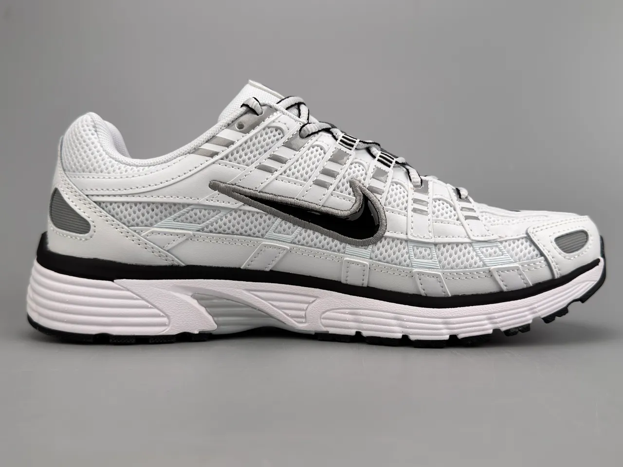 Nike P-6000 White Black Gray Running Shoes 10
