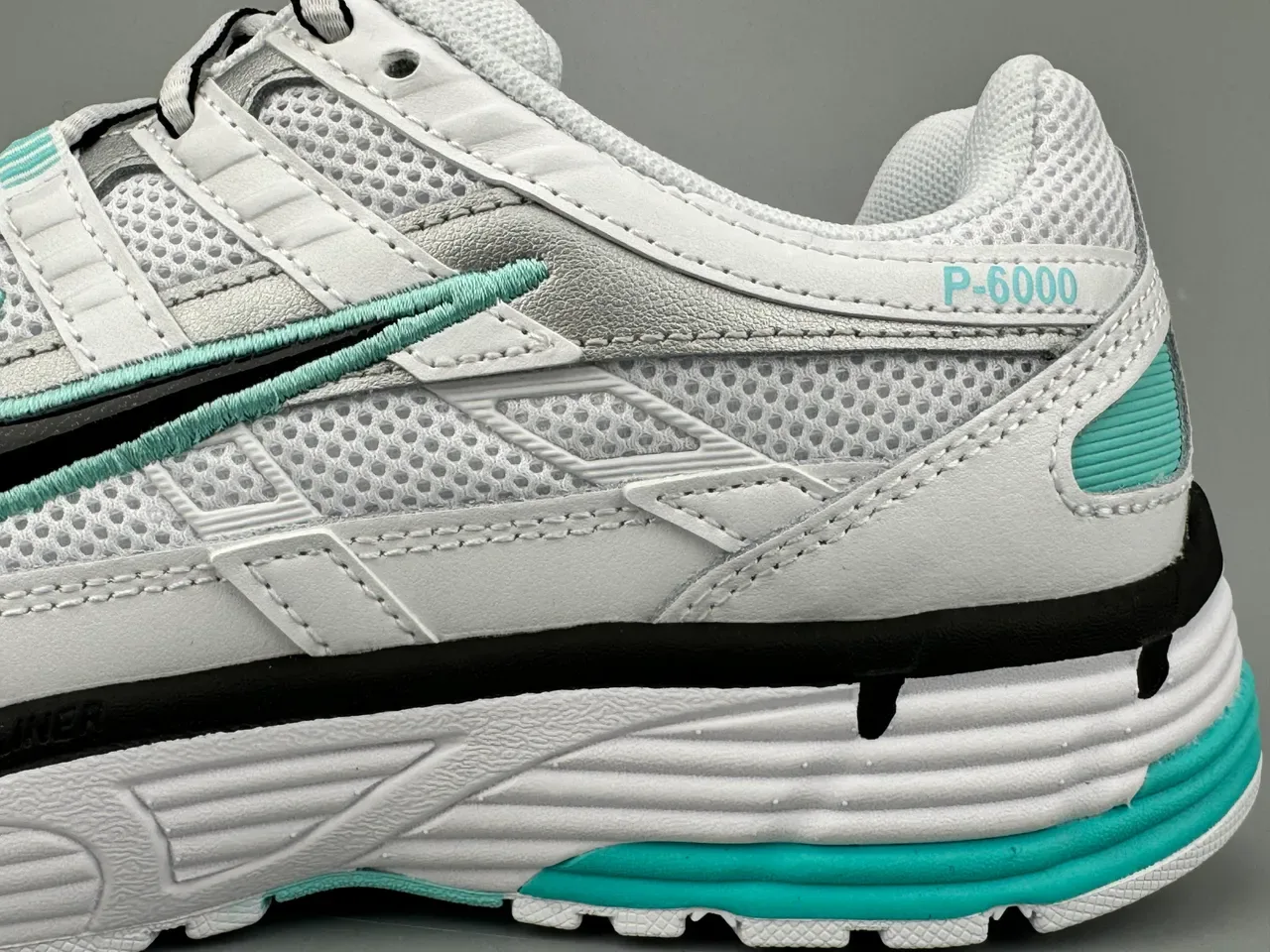 Nike P-6000 White Black Teal Lifestyle Sneakers 5