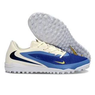 Nike Phantom GT Beige Blue Low-Cut Shoe Textured Synthetic Upper Turf Soccer Shoes