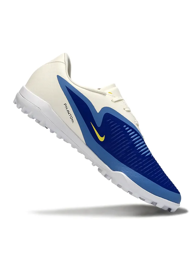 Nike Phantom GT Beige Blue chaussure à talon bas haut en synthétique texturé chaussures de soccer sur gazon 2