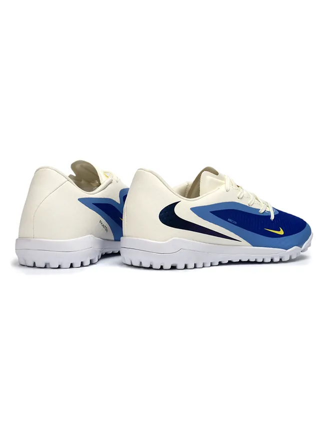 Nike Phantom GT Beige Blue chaussure à talon bas haut en synthétique texturé chaussures de soccer sur gazon 5