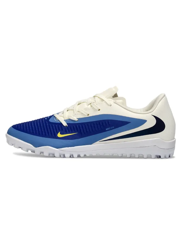 Nike Phantom GT Beige Blue chaussure à talon bas haut en synthétique texturé chaussures de soccer sur gazon 7