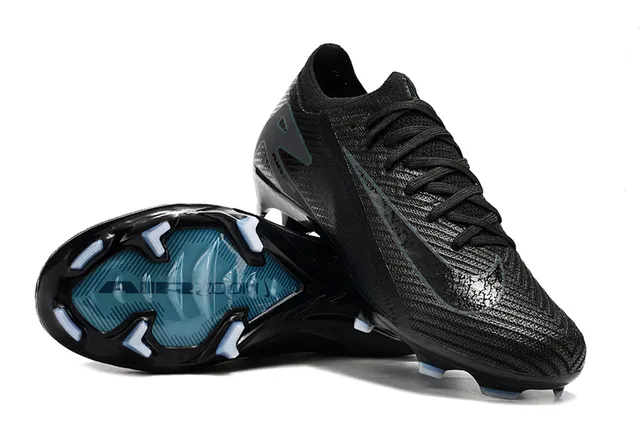Nike Phantom GT Black Blue Knit Upper Asymmetrical Lacing Firm-Ground Soccer Shoes 2