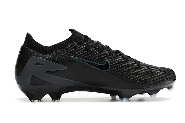 Nike Phantom GT Black Blue Knit Upper Asymmetrical Lacing Firm-Ground Soccer Shoes 5