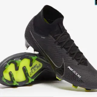 Nike Phantom GT Black Green High-Cut Flyknit Collar Textured Synthetic Upper Firm-Ground Soccer Shoes