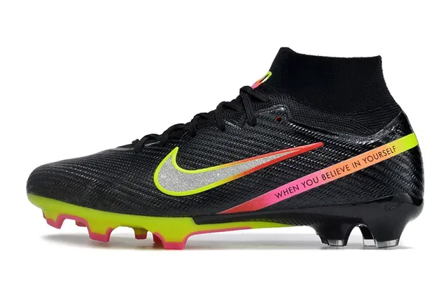 Nike Phantom GT Noir Multicolore Haut-Coupé Ajusté Chaussette Supérieur Terrain Firme Chaussures de Football 6