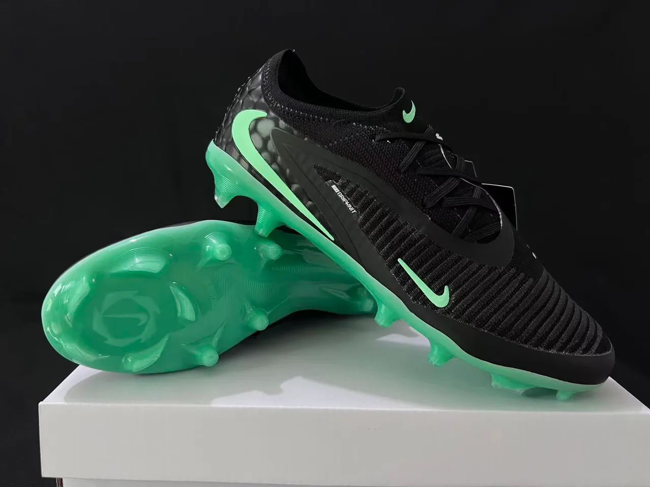 Nike Phantom GT Black Neon Green Firm-Ground Soccer Shoes 10