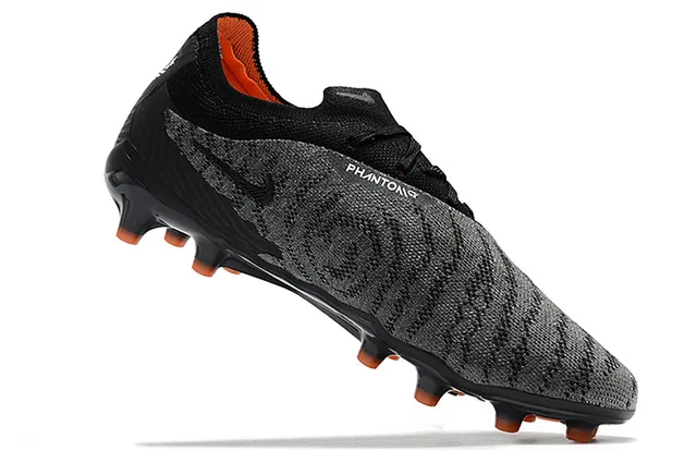 Nike Phantom GT Black Orange Low-Cut Knit Upper Structural Overlays Firm-Ground Soccer Shoes 2