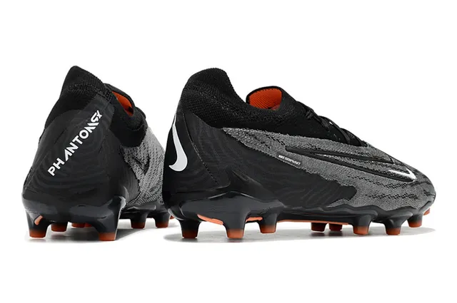 Nike Phantom GT Black Orange Low-Cut Knit Upper Structural Overlays Firm-Ground Soccer Shoes 5