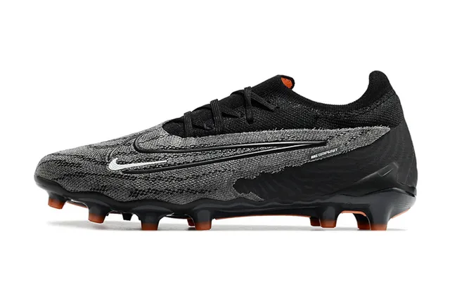 Nike Phantom GT Black Orange Low-Cut Knit Upper Structural Overlays Firm-Ground Soccer Shoes 7