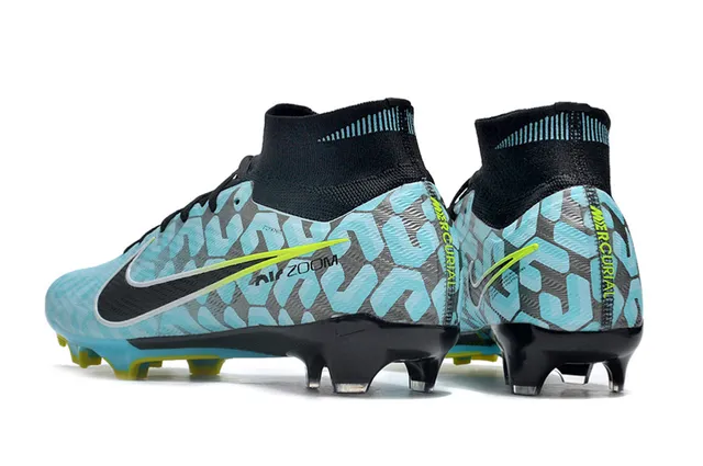 Nike Phantom GT Blue Black High-Cut Sock-Fit Collar Firm-Ground Soccer Shoes 4