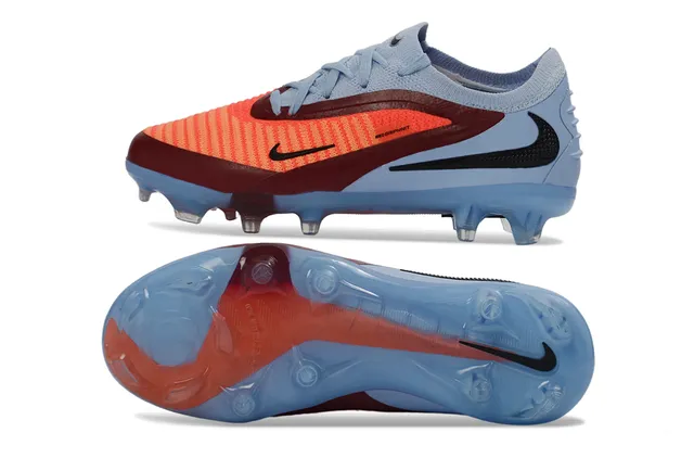 Nike Phantom GT Blue Orange Low-Cut Knit Collar Asymmetric Lacing Firm-Ground Soccer Shoes 2