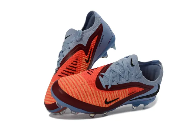 Nike Phantom GT Blue Orange Low-Cut Knit Collar Asymmetric Lacing Firm-Ground Soccer Shoes 3