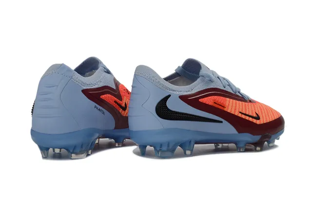 Nike Phantom GT Blue Orange Low-Cut Knit Collar Asymmetric Lacing Firm-Ground Soccer Shoes 4