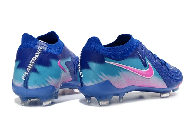 Nike Phantom GT Blue Pink Knit Upper Asymmetrical Lacing Firm-Ground Soccer Shoes 5