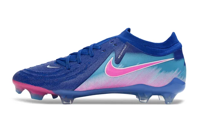 Nike Phantom GT Blue Pink Knit Upper Asymmetrical Lacing Firm-Ground Soccer Shoes 7