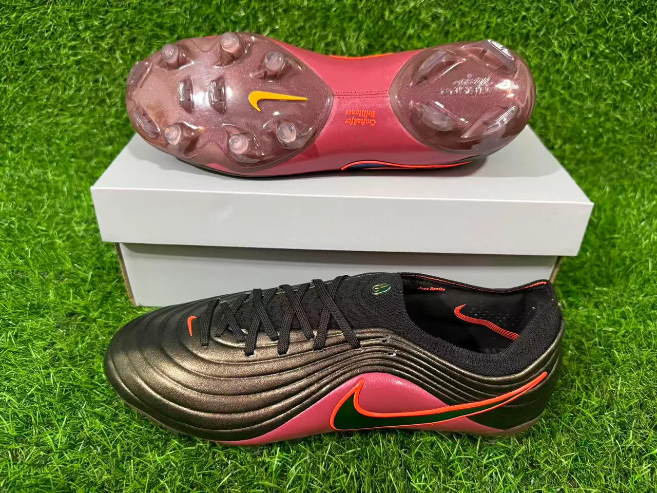 Nike Phantom GT بوردو أسود باترون موجي الجزء العلوي الصناعي أحذية كرة القدم للأرض الصلبة 3