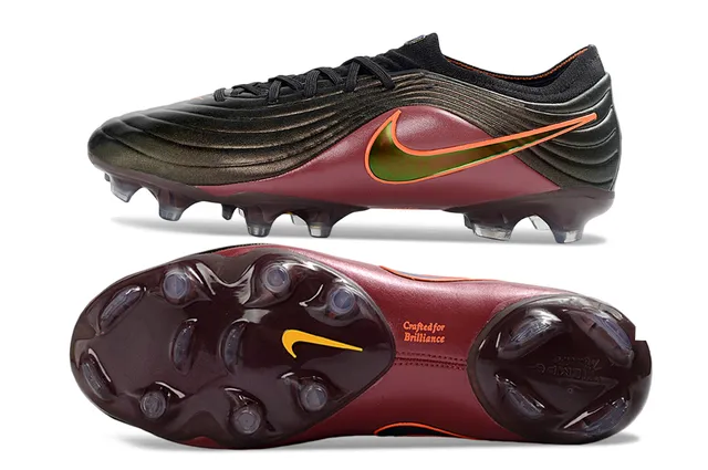 Nike Phantom GT بوردو أسود باترون موجي الجزء العلوي الصناعي أحذية كرة القدم للأرض الصلبة 16