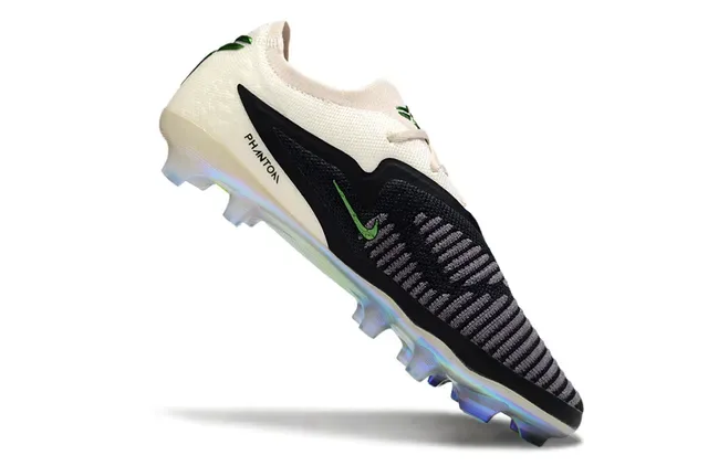 Nike Phantom GT NikeGrip-Knit Blanco Negro Verde Holográfico Firm-Ground Zapatos de Fútbol 2