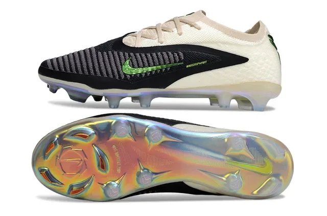 Nike Phantom GT NikeGrip-Knit Blanco Negro Verde Holográfico Firm-Ground Zapatos de Fútbol 6